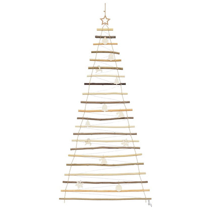 Weihnachtsbaum mit 130 LEDs Natur 210 cm Massives Eschenholz