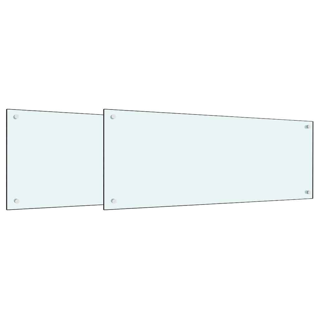Küchenrückwand 2 pcs Weiß 100 x 40 cm Gehärtetes Glas