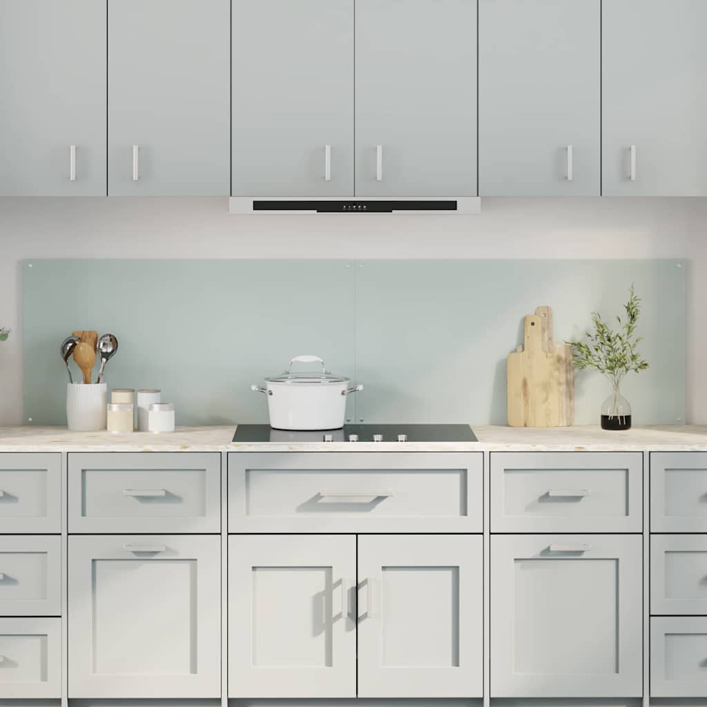 Küchenrückwand 2 pcs Weiß 100 x 50 cm Gehärtetes Glas