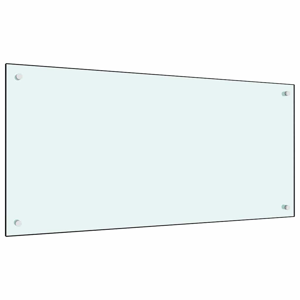 Küchenrückwand 2 pcs Weiß 100 x 50 cm Gehärtetes Glas