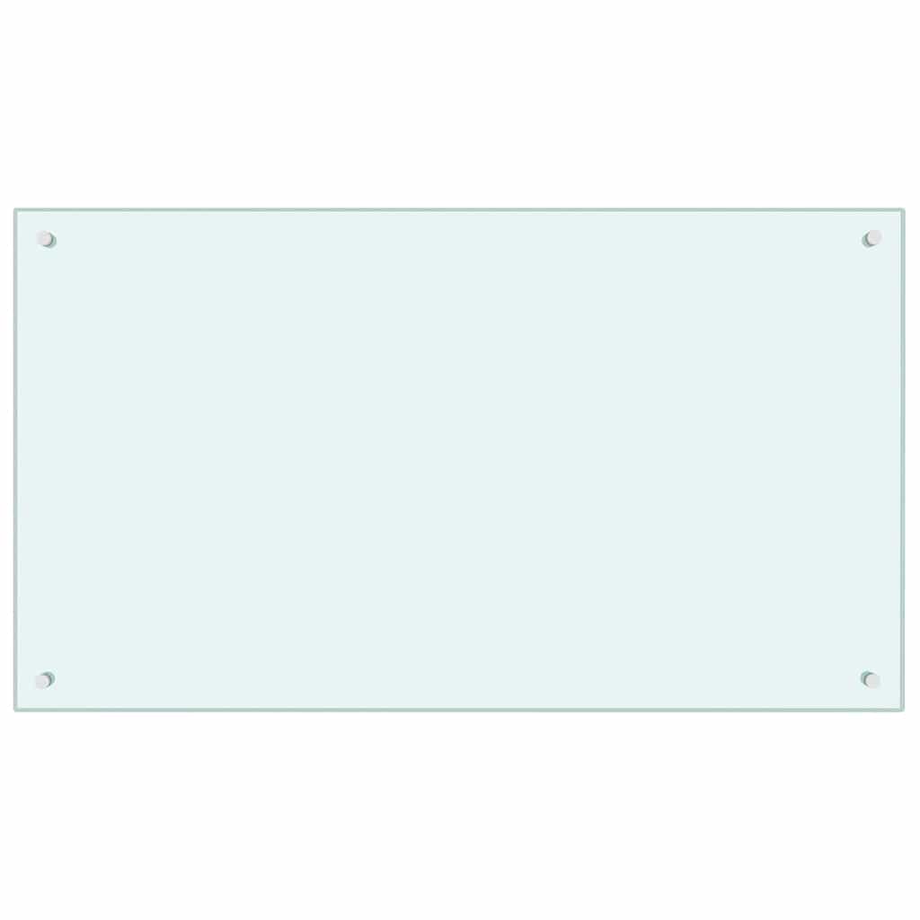 Küchenrückwand 2 pcs Weiß 100 x 60 cm Gehärtetes Glas