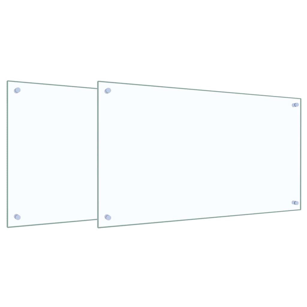 Küchenrückwand 2 pcs Transparent 90 x 50 cm Gehärtetes Glas