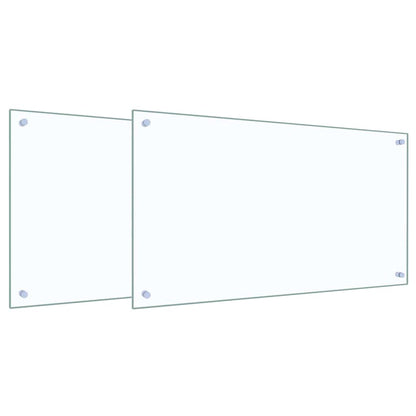 Küchenrückwand 2 pcs Transparent 90 x 50 cm Gehärtetes Glas