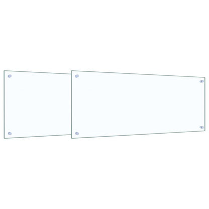 Küchenrückwand 2 pcs Transparent 100 x 40 cm Gehärtetes Glas