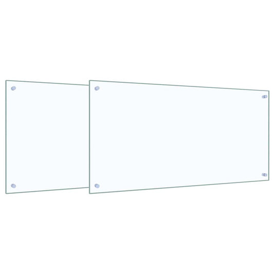 Küchenrückwand 2 pcs Transparent 100 x 50 cm Gehärtetes Glas
