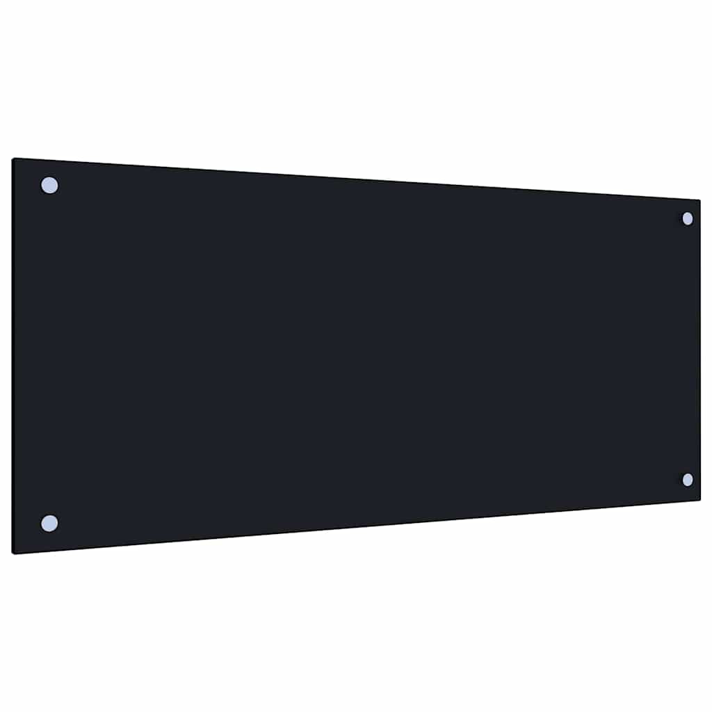 Küchenrückwand 2 pcs Schwarz 90 x 40 cm Gehärtetes Glas
