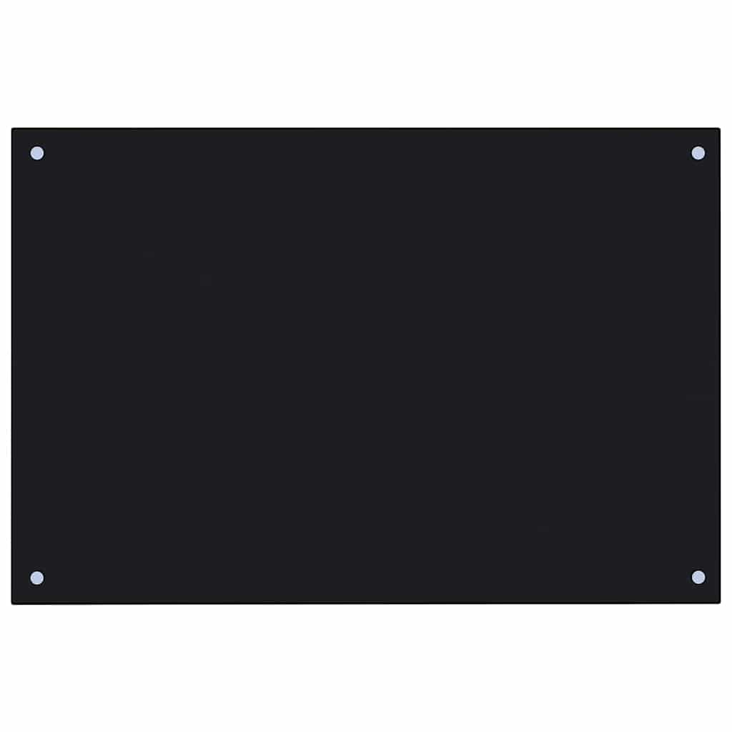 Küchenrückwand 2 pcs Schwarz 90 x 60 cm Gehärtetes Glas