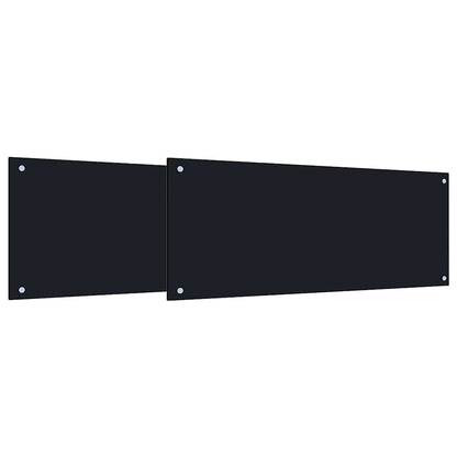 Küchenrückwand 2 pcs Schwarz 100 x 40 cm Gehärtetes Glas
