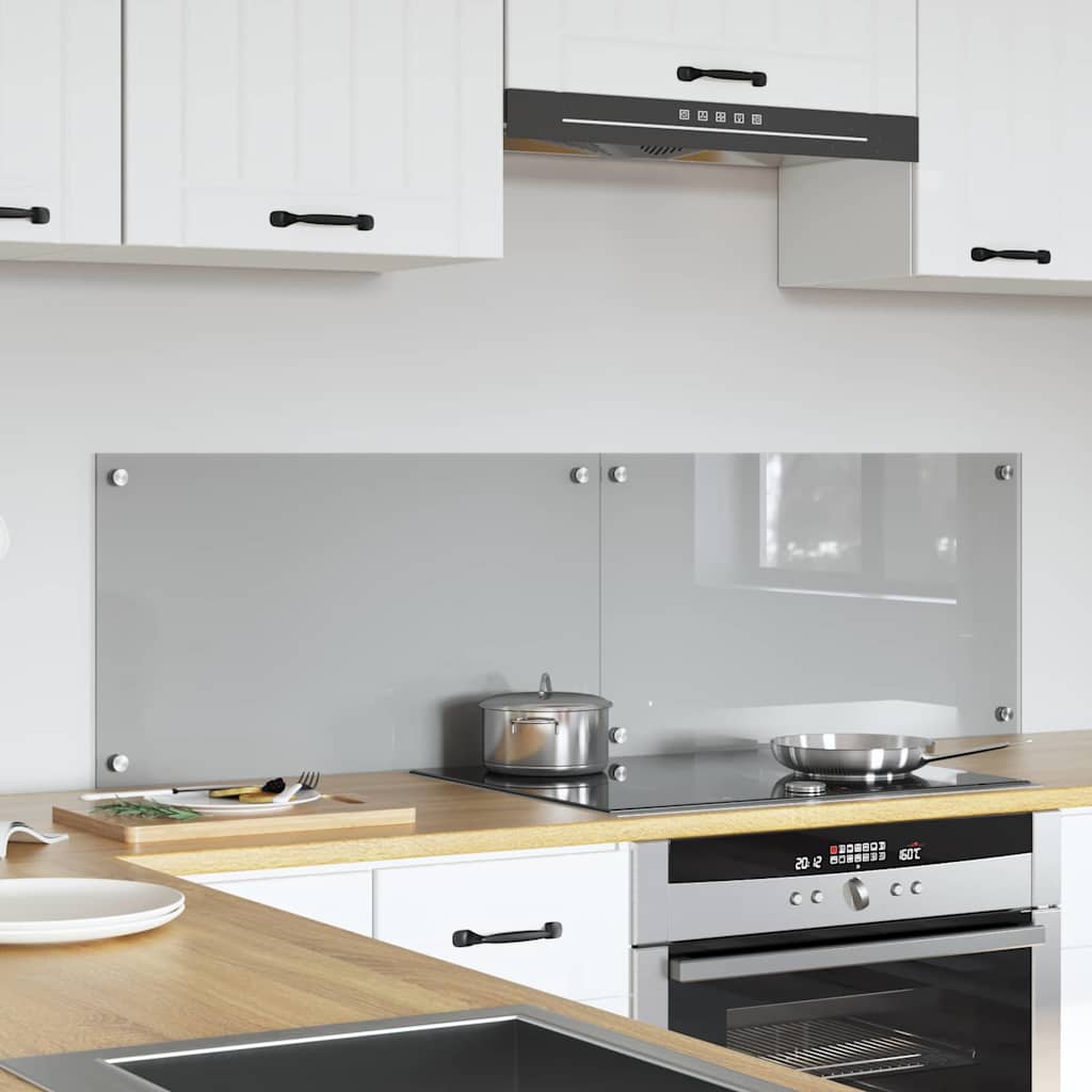 Küchenrückwand 2 pcs Hellgrau 70 x 40 cm Gehärtetes Glas