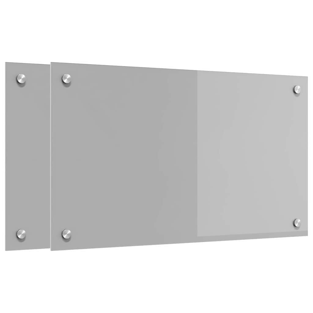 Küchenrückwand 2 pcs Hellgrau 70 x 40 cm Gehärtetes Glas