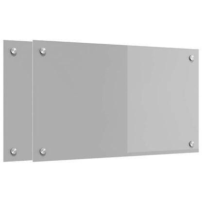 Küchenrückwand 2 pcs Hellgrau 70 x 40 cm Gehärtetes Glas
