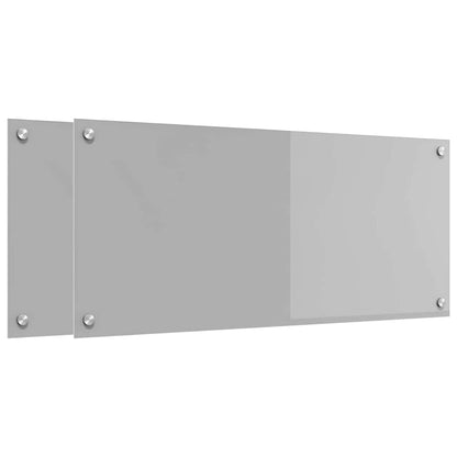 Küchenrückwand 2 pcs Hellgrau 90 x 40 cm Gehärtetes Glas