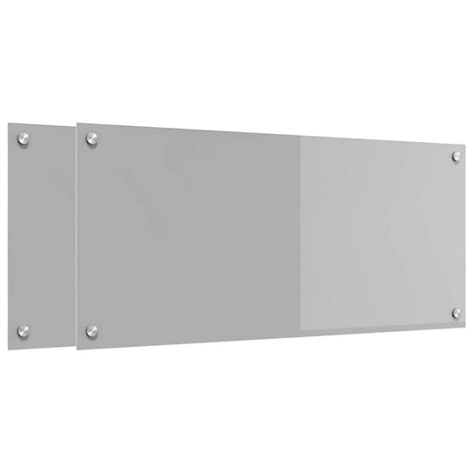 Küchenrückwand 2 pcs Hellgrau 90 x 40 cm Gehärtetes Glas
