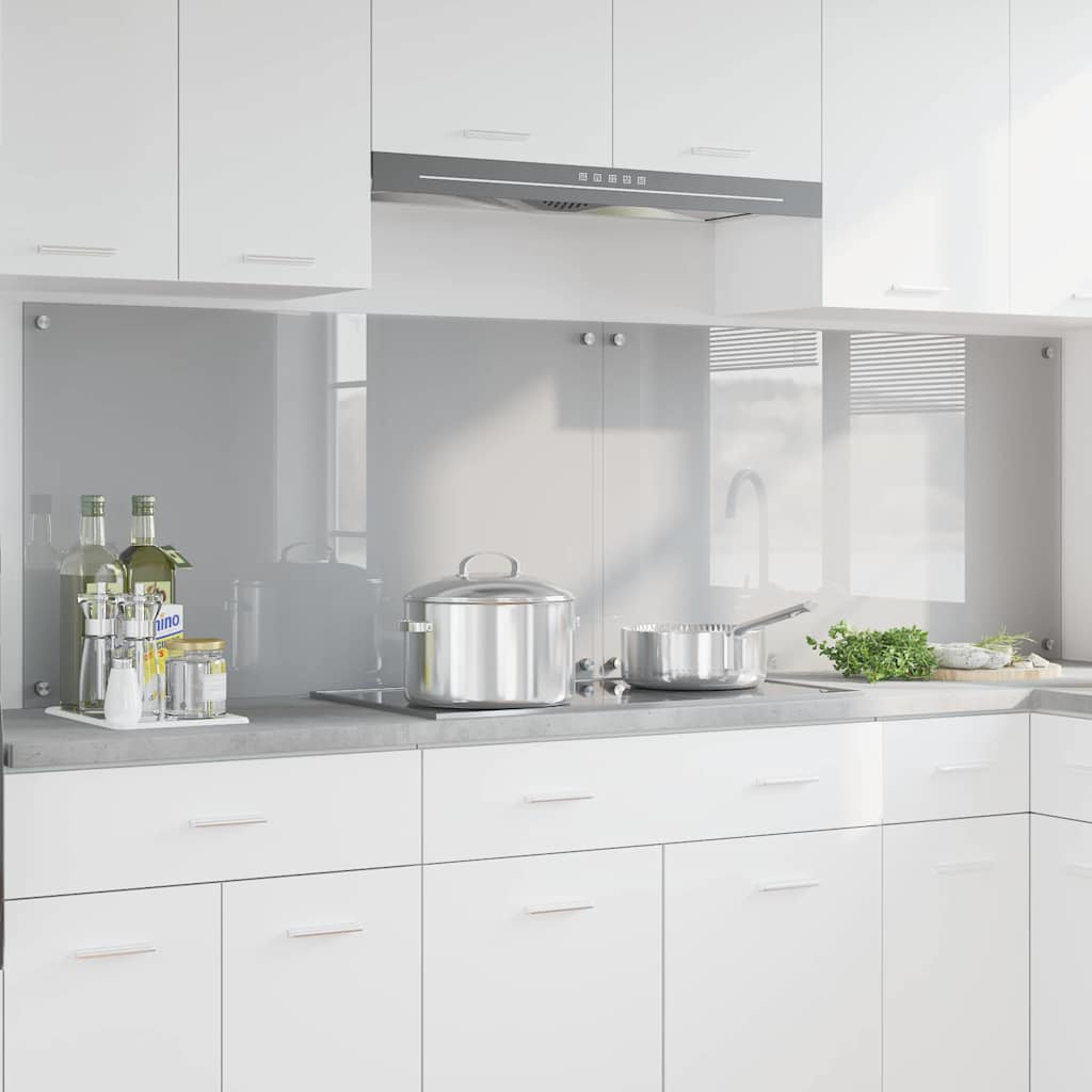 Küchenrückwand 2 pcs Hellgrau 100 x 60 cm Gehärtetes Glas