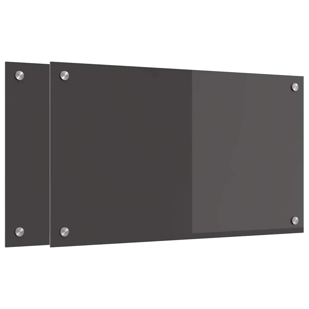 Küchenrückwand 2 pcs Dunkelgrau 70 x 40 cm Gehärtetes Glas