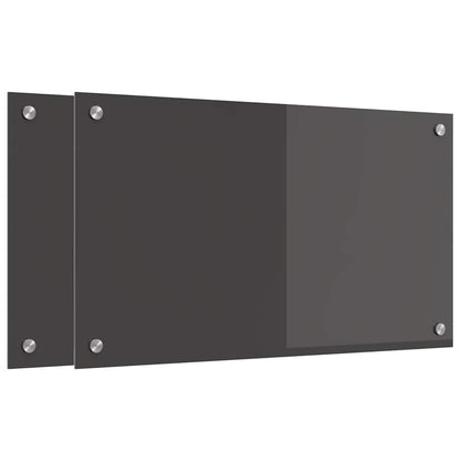 Küchenrückwand 2 pcs Dunkelgrau 70 x 40 cm Gehärtetes Glas