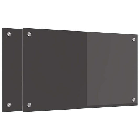 Küchenrückwand 2 pcs Dunkelgrau 70 x 40 cm Gehärtetes Glas