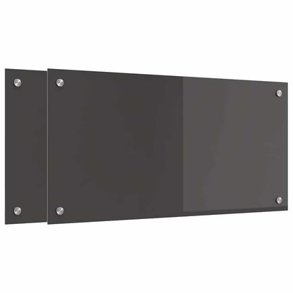 Küchenrückwand 2 pcs Dunkelgrau 80 x 40 cm Gehärtetes Glas