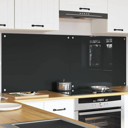 Küchenrückwand 2 pcs Dunkelgrau 80 x 60 cm Gehärtetes Glas