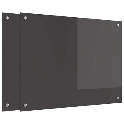 Küchenrückwand 2 pcs Dunkelgrau 80 x 60 cm Gehärtetes Glas