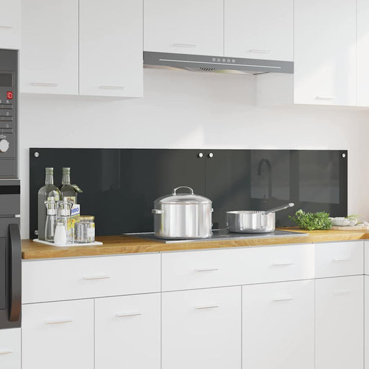 Küchenrückwand 2 pcs Dunkelgrau 90 x 40 cm Gehärtetes Glas