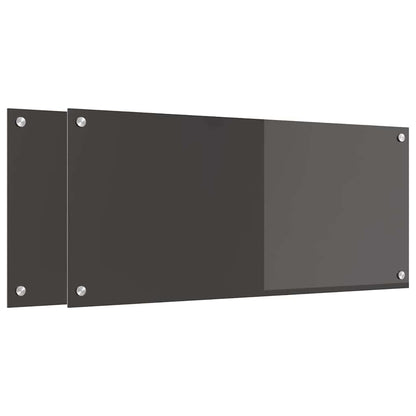 Küchenrückwand 2 pcs Dunkelgrau 90 x 40 cm Gehärtetes Glas