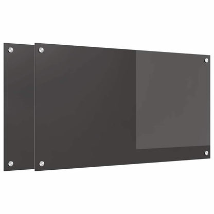 Küchenrückwand 2 pcs Dunkelgrau 90 x 50 cm Gehärtetes Glas