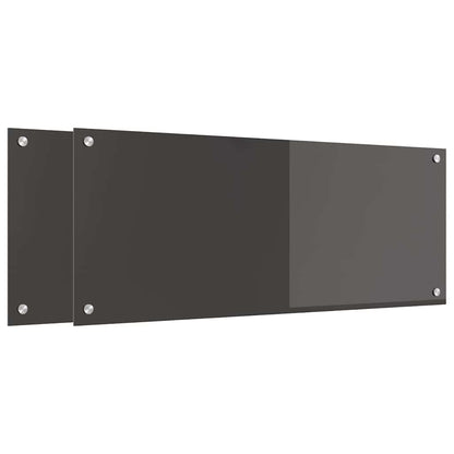 Küchenrückwand 2 pcs Dunkelgrau 100 x 40 cm Gehärtetes Glas