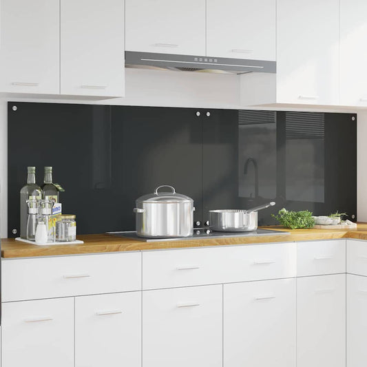 Küchenrückwand 2 pcs Dunkelgrau 100 x 60 cm Gehärtetes Glas