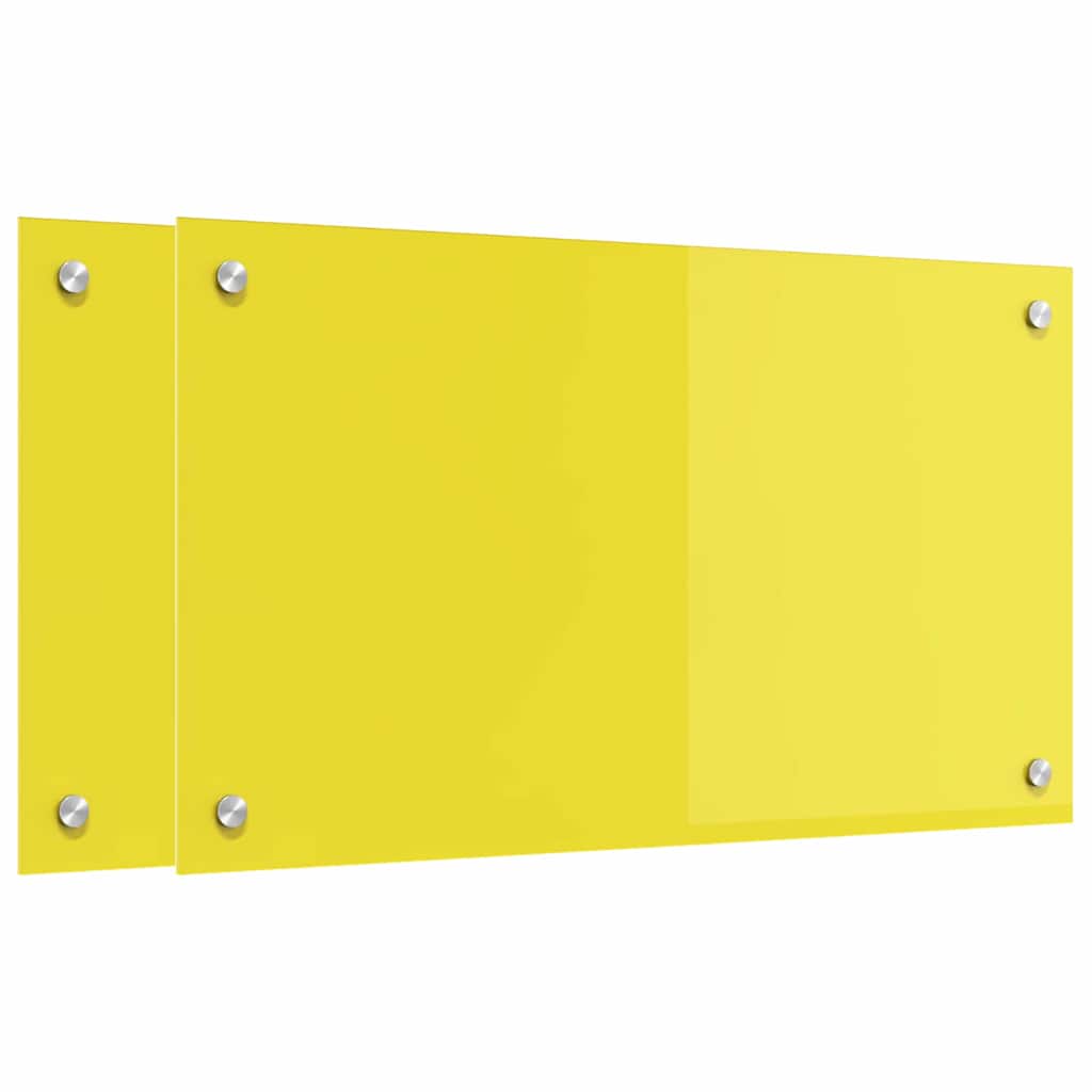 Küchenrückwand 2 pcs Gelb 70 x 40 cm Gehärtetes Glas