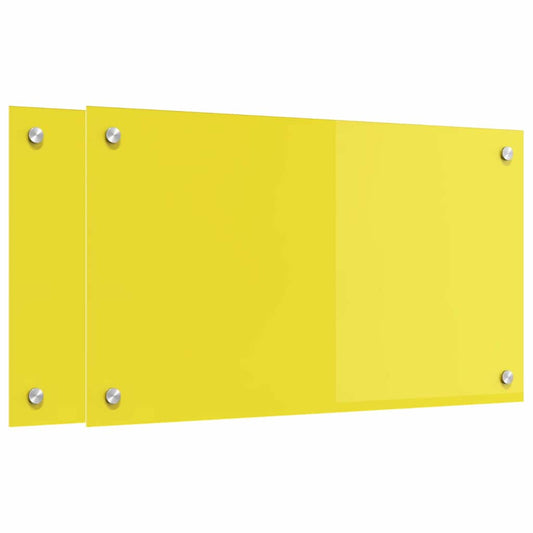 Küchenrückwand 2 pcs Gelb 70 x 40 cm Gehärtetes Glas
