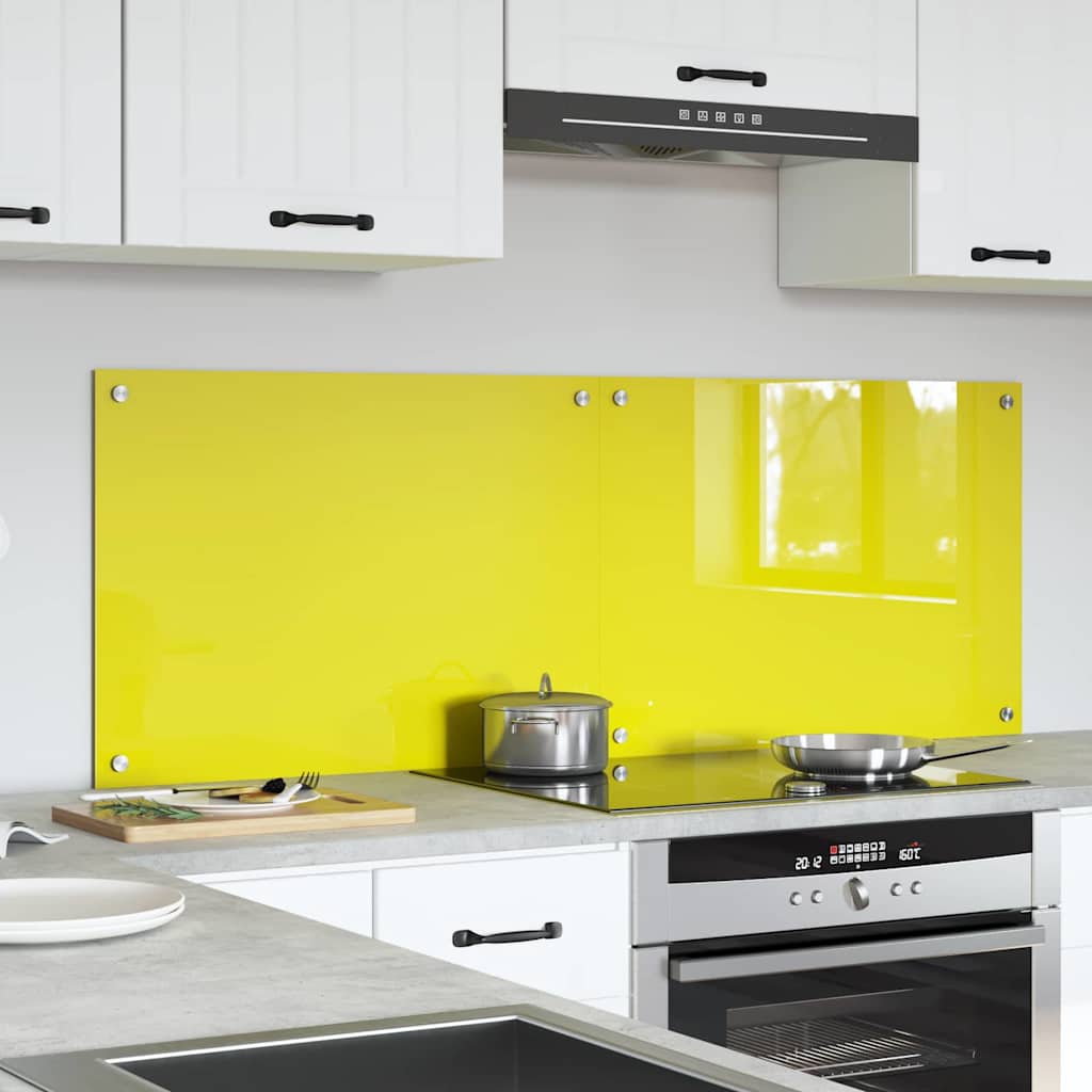Küchenrückwand 2 pcs Gelb 70 x 50 cm Gehärtetes Glas