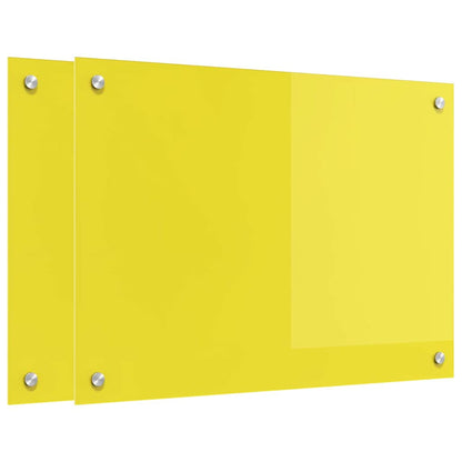 Küchenrückwand 2 pcs Gelb 70 x 50 cm Gehärtetes Glas