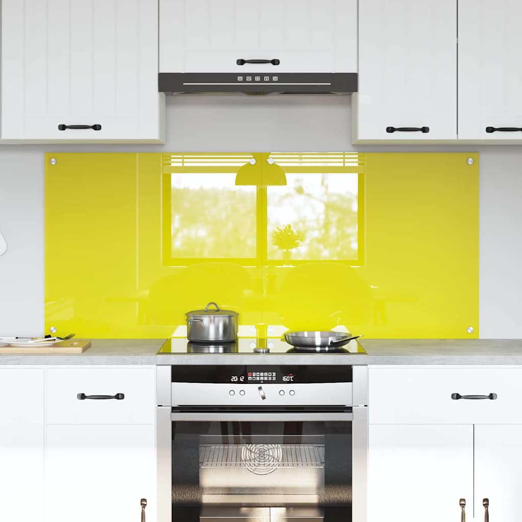 Küchenrückwand 2 pcs Gelb 70 x 60 cm Gehärtetes Glas