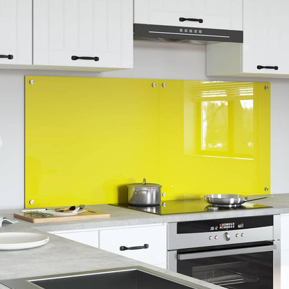 Küchenrückwand 2 pcs Gelb 70 x 60 cm Gehärtetes Glas