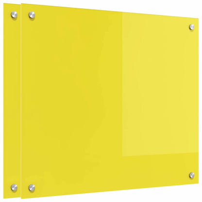 Küchenrückwand 2 pcs Gelb 70 x 60 cm Gehärtetes Glas