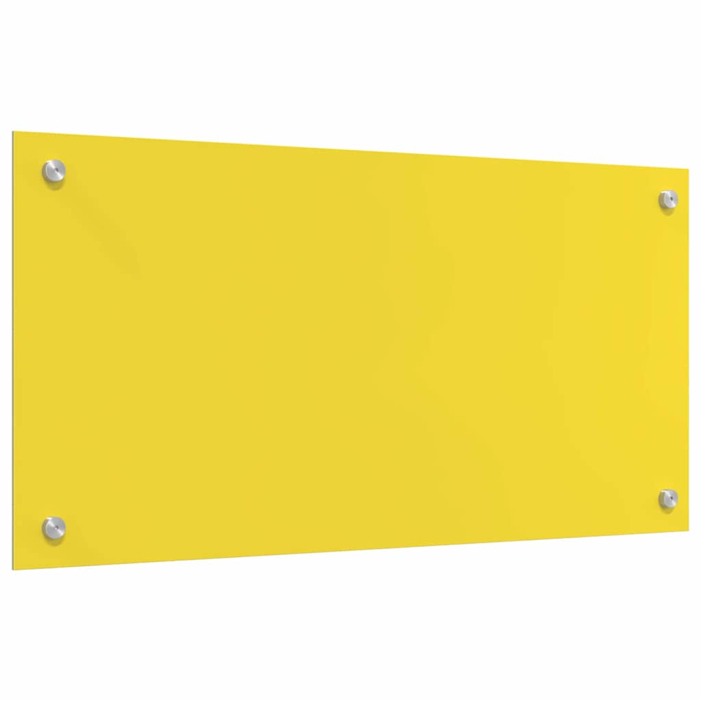 Küchenrückwand 2 pcs Gelb 80 x 40 cm Gehärtetes Glas
