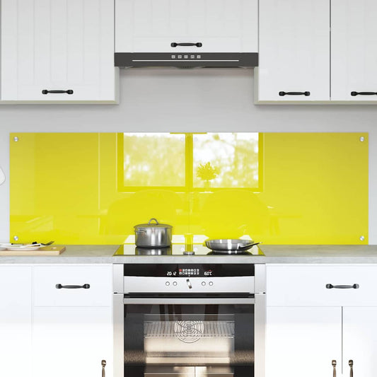 Küchenrückwand 2 pcs Gelb 80 x 50 cm Gehärtetes Glas
