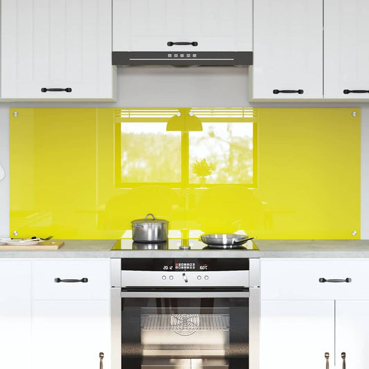 Küchenrückwand 2 pcs Gelb 80 x 60 cm Gehärtetes Glas