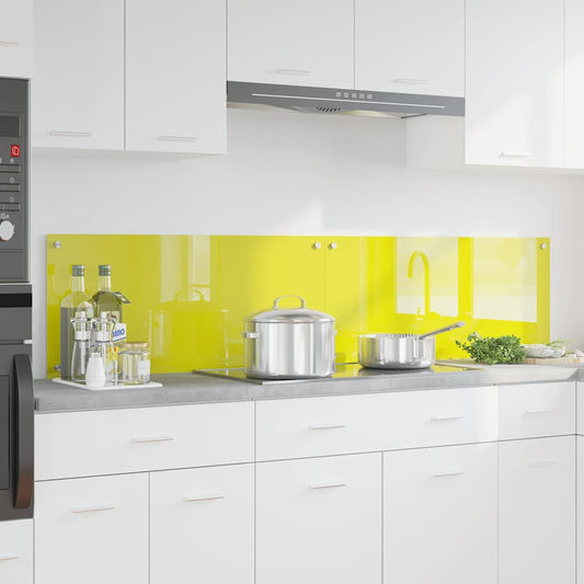 Küchenrückwand 2 pcs Gelb 90 x 40 cm Gehärtetes Glas