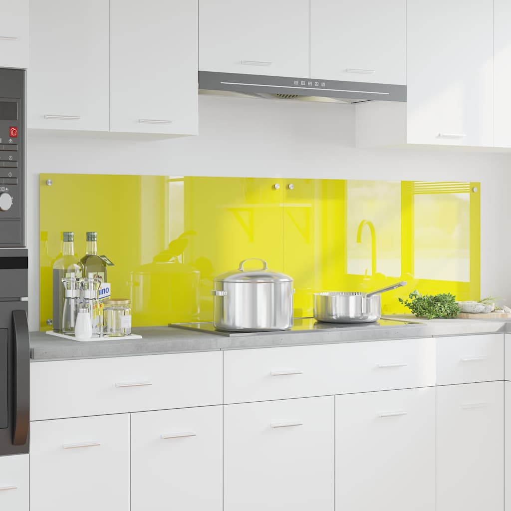 Küchenrückwand 2 pcs Gelb 90 x 50 cm Gehärtetes Glas