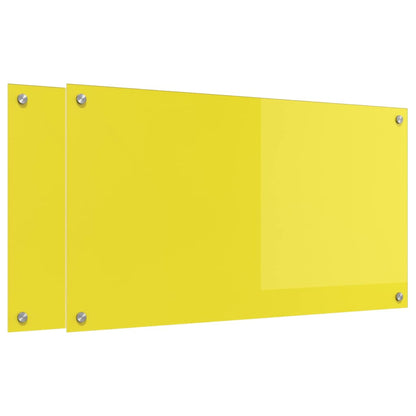 Küchenrückwand 2 pcs Gelb 90 x 50 cm Gehärtetes Glas