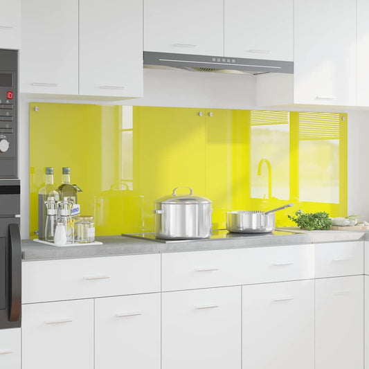 Küchenrückwand 2 pcs Gelb 90 x 60 cm Gehärtetes Glas