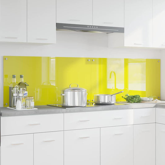 Küchenrückwand 2 pcs Gelb 100 x 50 cm Gehärtetes Glas