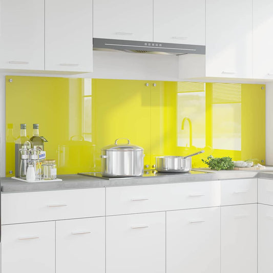 Küchenrückwand 2 pcs Gelb 100 x 60 cm Gehärtetes Glas