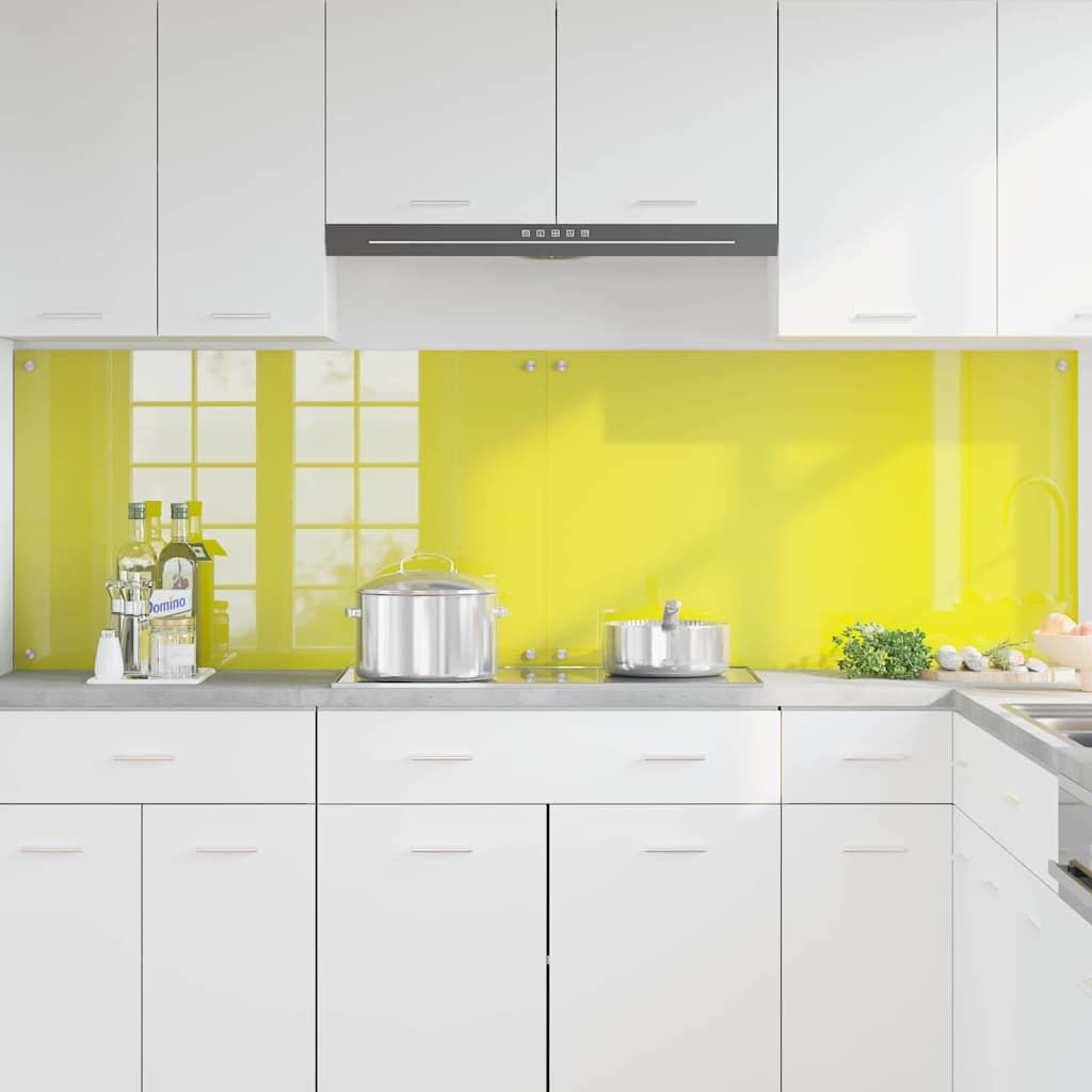 Küchenrückwand 2 pcs Gelb 100 x 60 cm Gehärtetes Glas