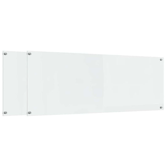 Küchenrückwand 2 pcs Transparent 110 x 40 cm Gehärtetes Glas
