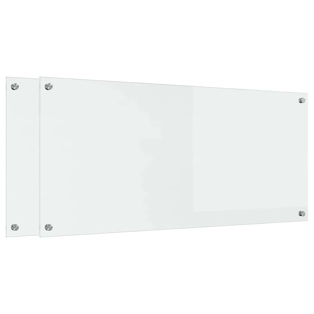 Küchenrückwand 2 pcs Transparent 110 x 50 cm Gehärtetes Glas