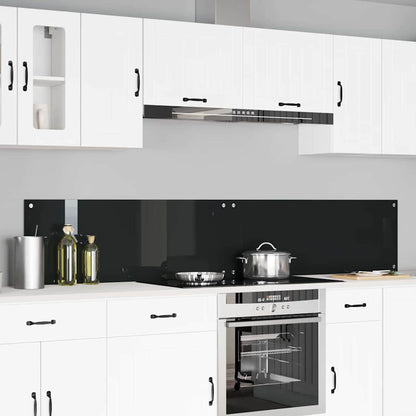 Küchenrückwand 2 pcs Schwarz 110 x 40 cm Gehärtetes Glas