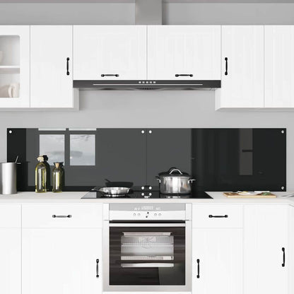 Küchenrückwand 2 pcs Schwarz 110 x 50 cm Gehärtetes Glas